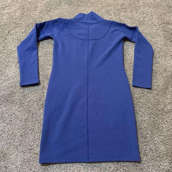 ATHLETA Cozy Karma Sweatshirt Dress Tunic Blue Fleece Lined XXS Athleisure Warm - Picture 12 of 12